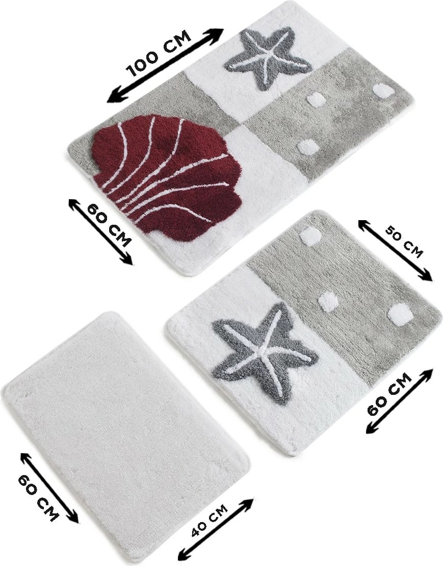 Set tapetash për banjo, akrilik, 3 copë, Mijolnir, Deniz Yildizi, gri