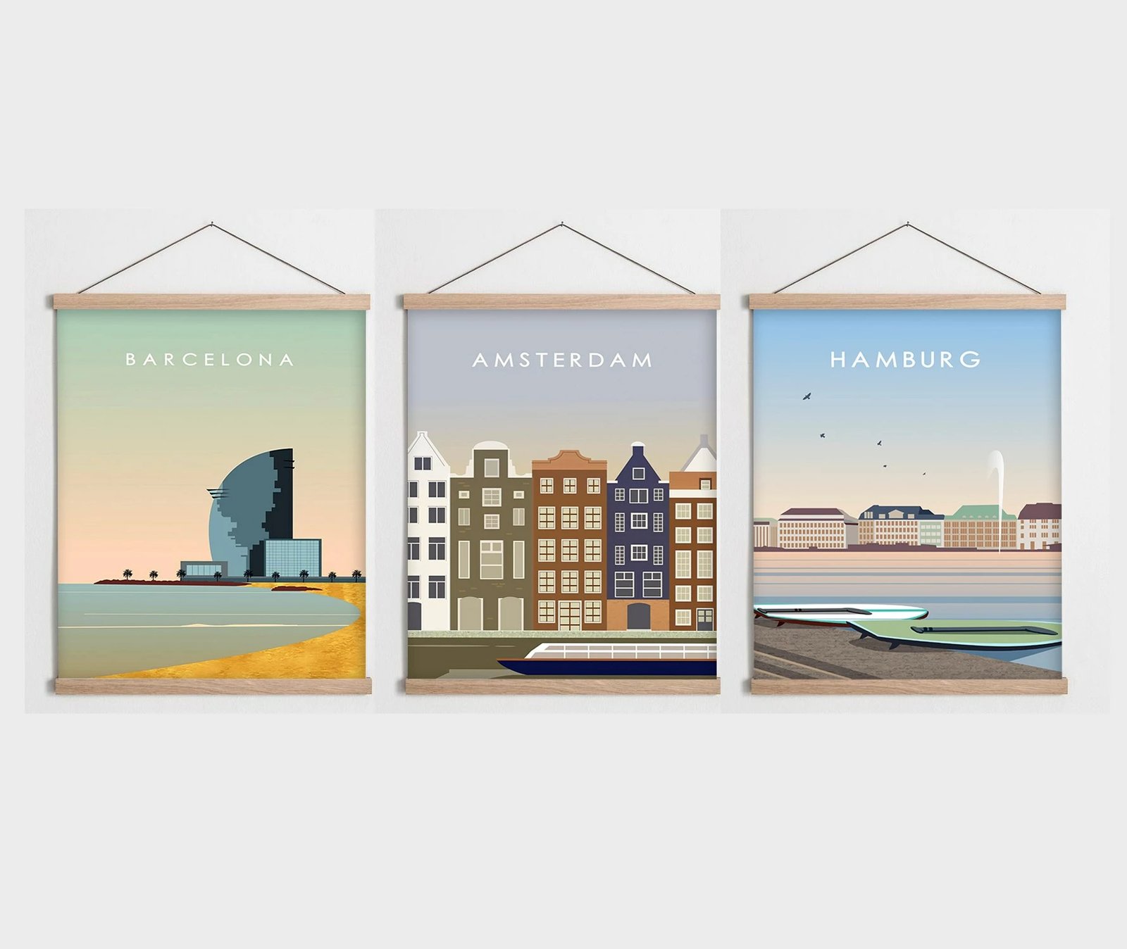 Pikturë dekorative me kornizë, 3 copë, Wallity, SRG22