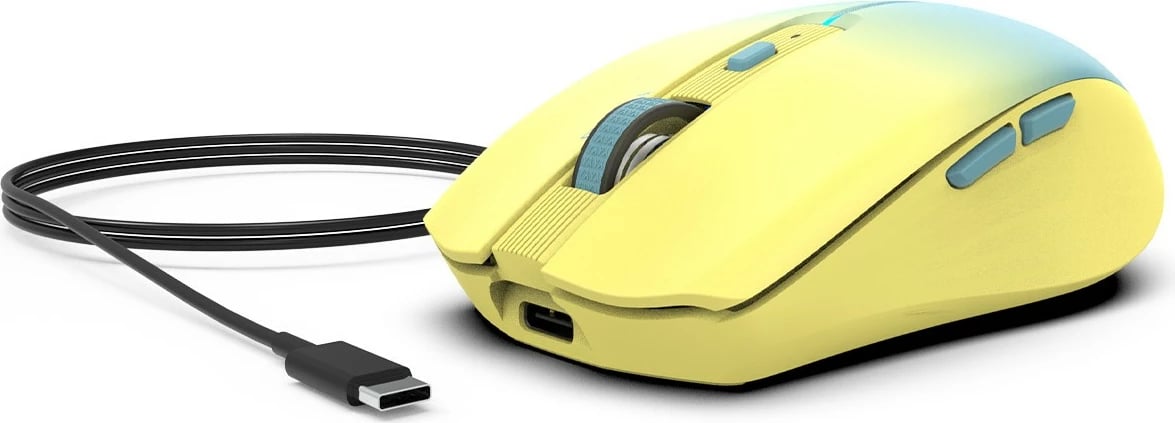 Maus Inca IWM-511RS, wireless & Bluetooth, 1600 DPI, 6 butona, verdhë
