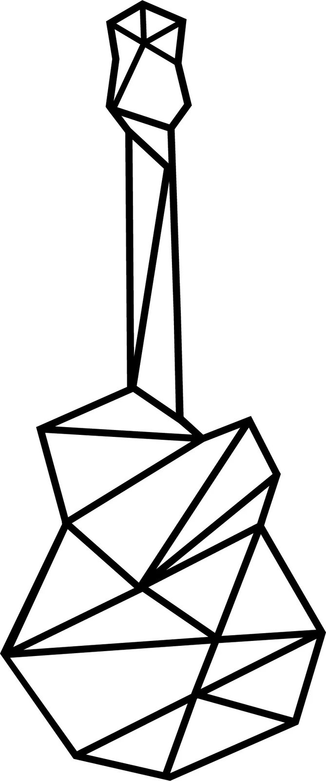 Aksesor dekorativ muri prej metali, formë kitare, Wallity