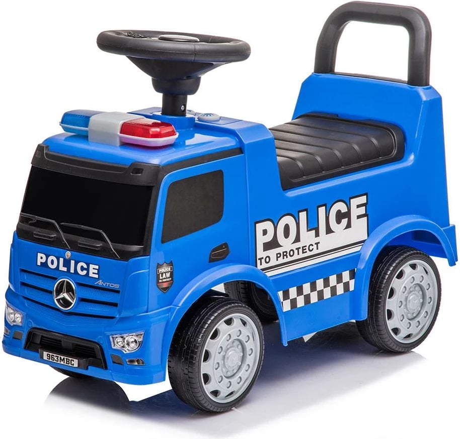 makinë ride-on fëmijësh, Baby Mix, Mercedes POLICE, me drita e tinguj, ngarkesë 25 kg, për 12m+, blu