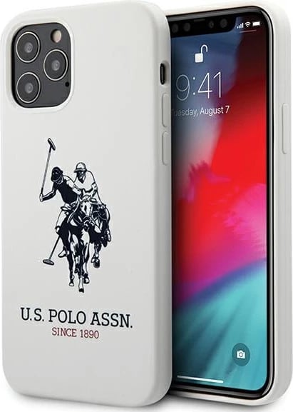Mbështjellës U.S. Polo Assn. USHCP12MSLHRWH për iPhone 12/12 Pro 6.1", silikon, bardhë
