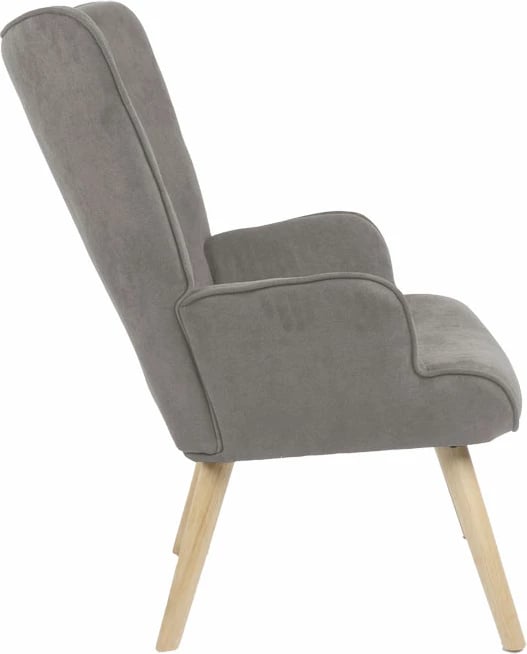 Karrige Fluffy, material stof, ngjyrë gri-dru natyral, 75x69x96cm