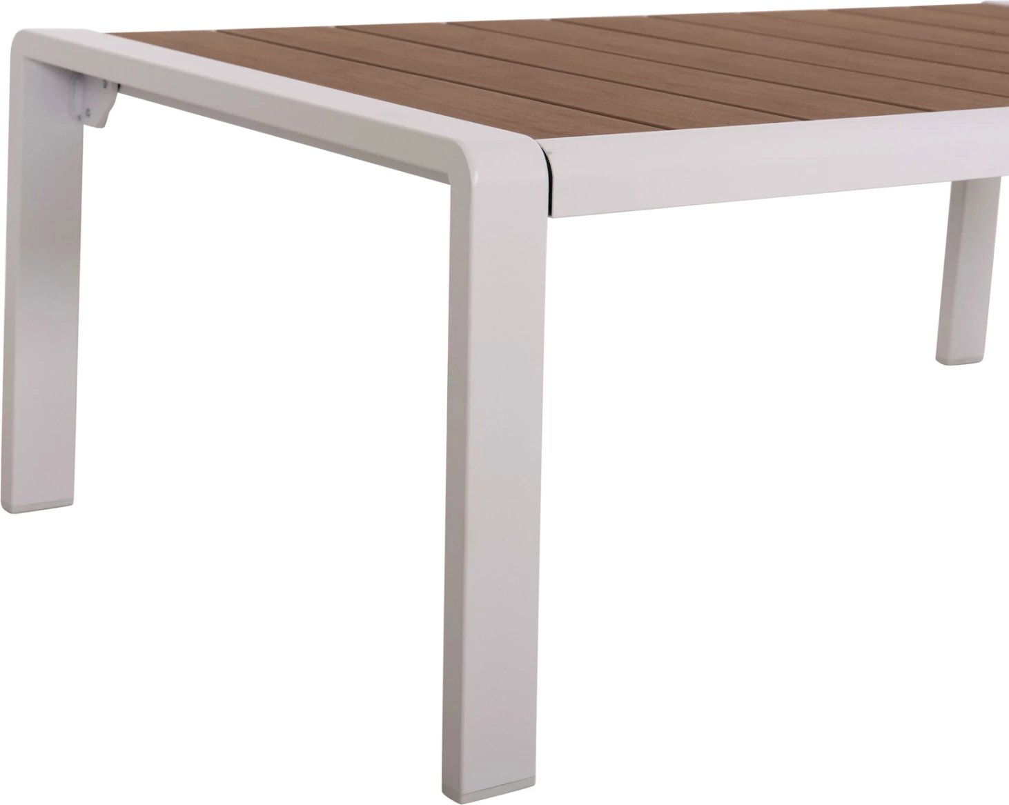 Tavolinë anësore për shezlong, alumin i bardhë, polywood, BENTRY FH6276.01, 100x56x35cm