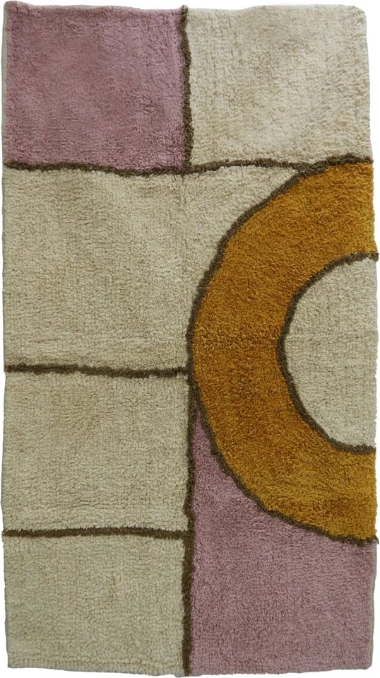 Qilim me motive gjeometrike, pambuk, shumëngjyrësh, 60x90cm