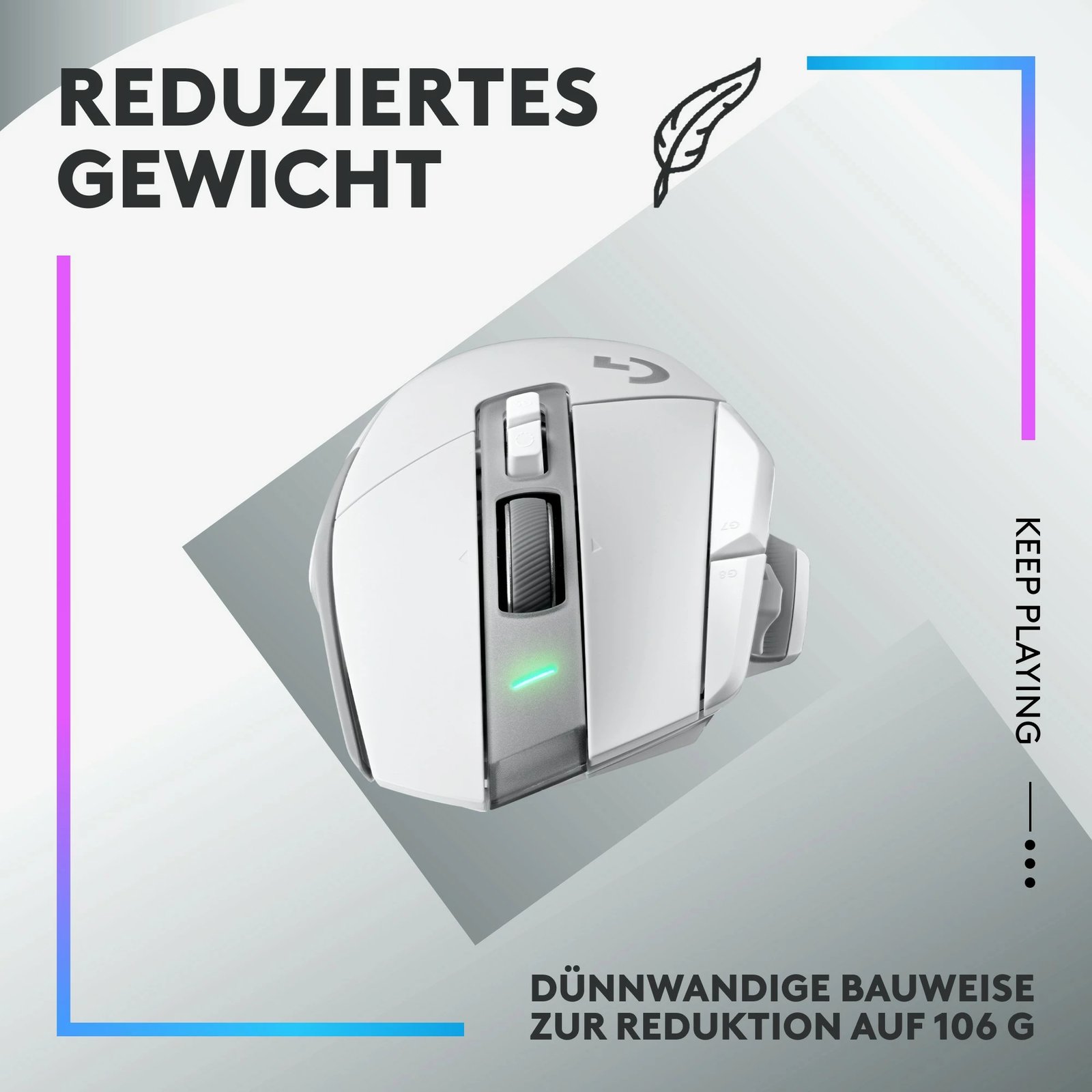 Maus gaming Logitech G502 X PLUS, wireless, RGB, 25600 DPI, i bardhë