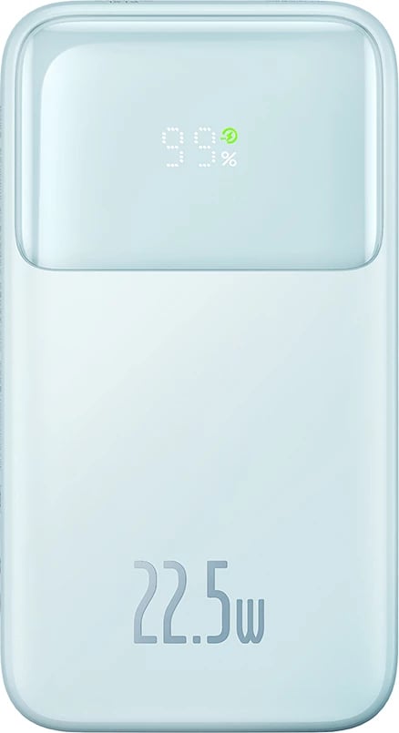 Powerbank Baseus Comet Series PPMD020003, 10000mAh, 22.5W, me ekran, USB-C/Lightning/USB-A, kaltër + kabllo USB-A në USB-C, 0.3m, bardhë Powerbank Baseus Comet Series PPMD020003, 10000mAh, 22.5W, me ekran, USB-C/Lightning/USB-A, kaltër + kabllo USB-A në USB-C, 0.3m, bardhë
