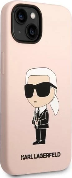 Mbështjellës Karl Lagerfeld Silicone Ikonik për iPhone 14 Plus 6.7", rozë