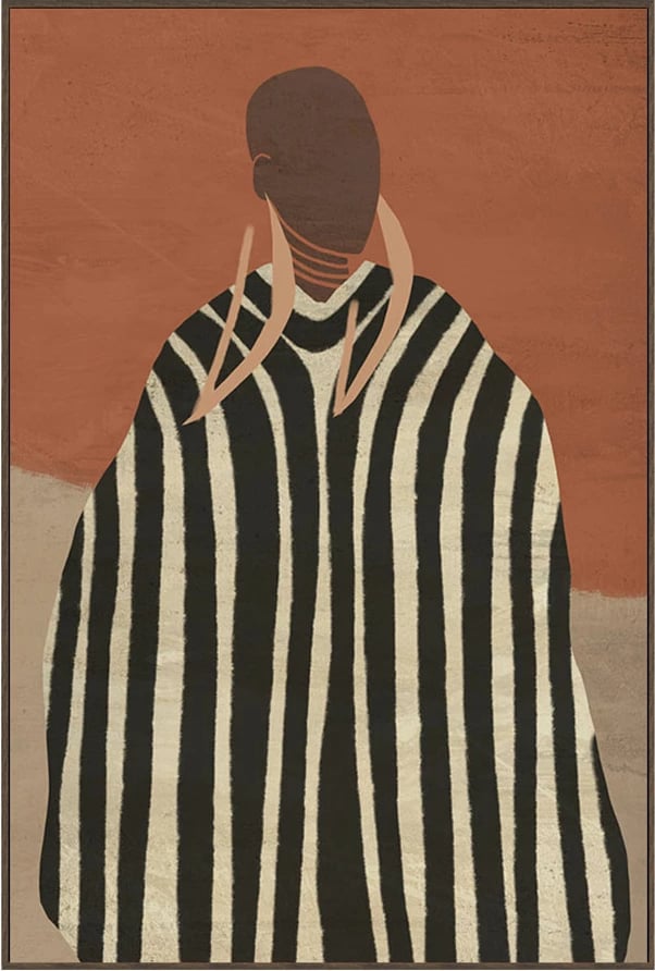 Pikturë dekorative me kornizë, 80x120x4.3cm, kanavacë, ngjyrë terrakote, bezhë, kafe