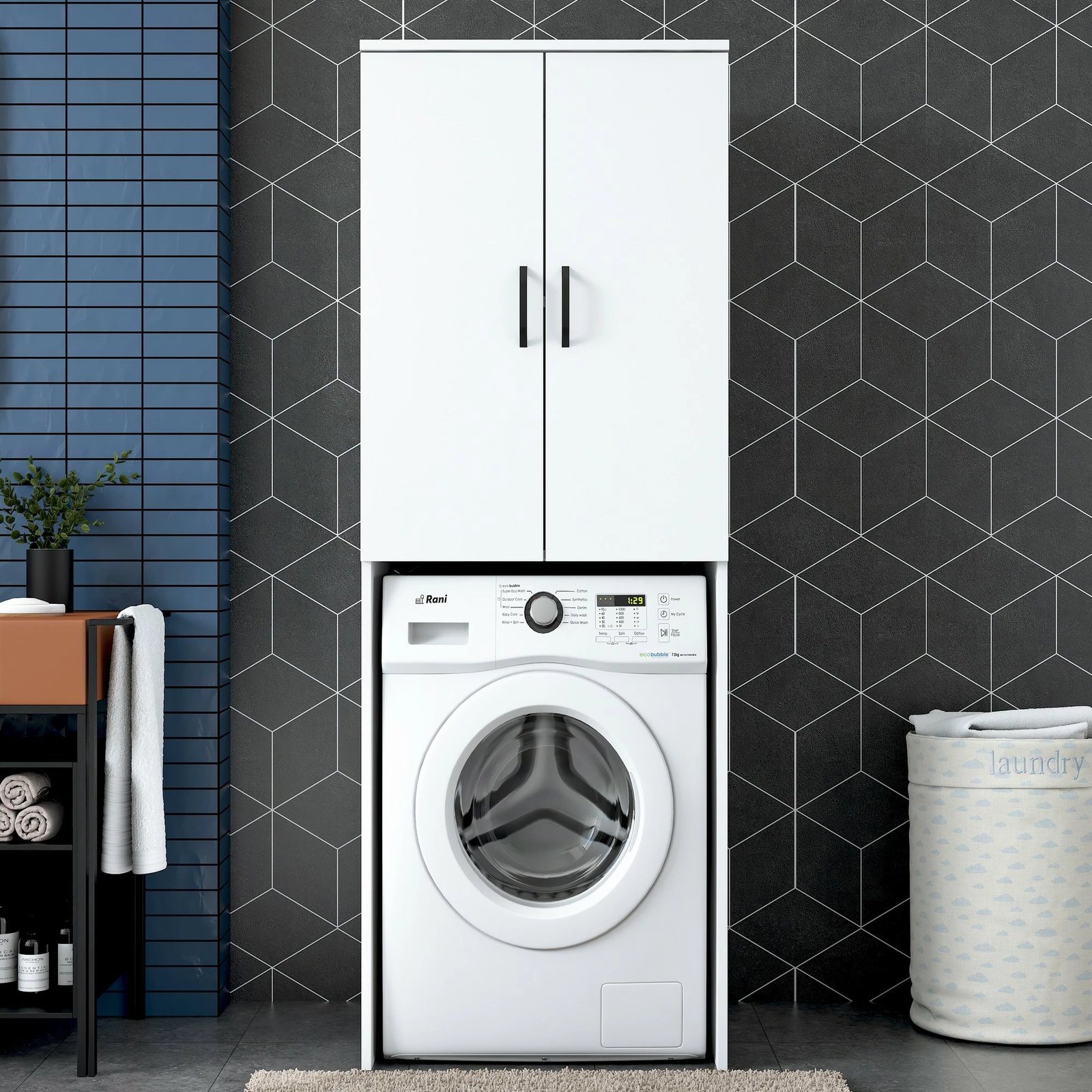 Dollap për lavatriçe, i bardhë, Hanah Home, KD110 - 3192