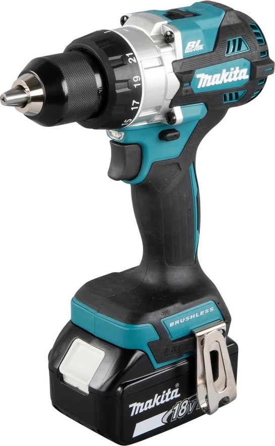 Makineri shpimi Makita DDF486RTJ, 18V, 2 shpejtësi, pistol grip, zi/blu