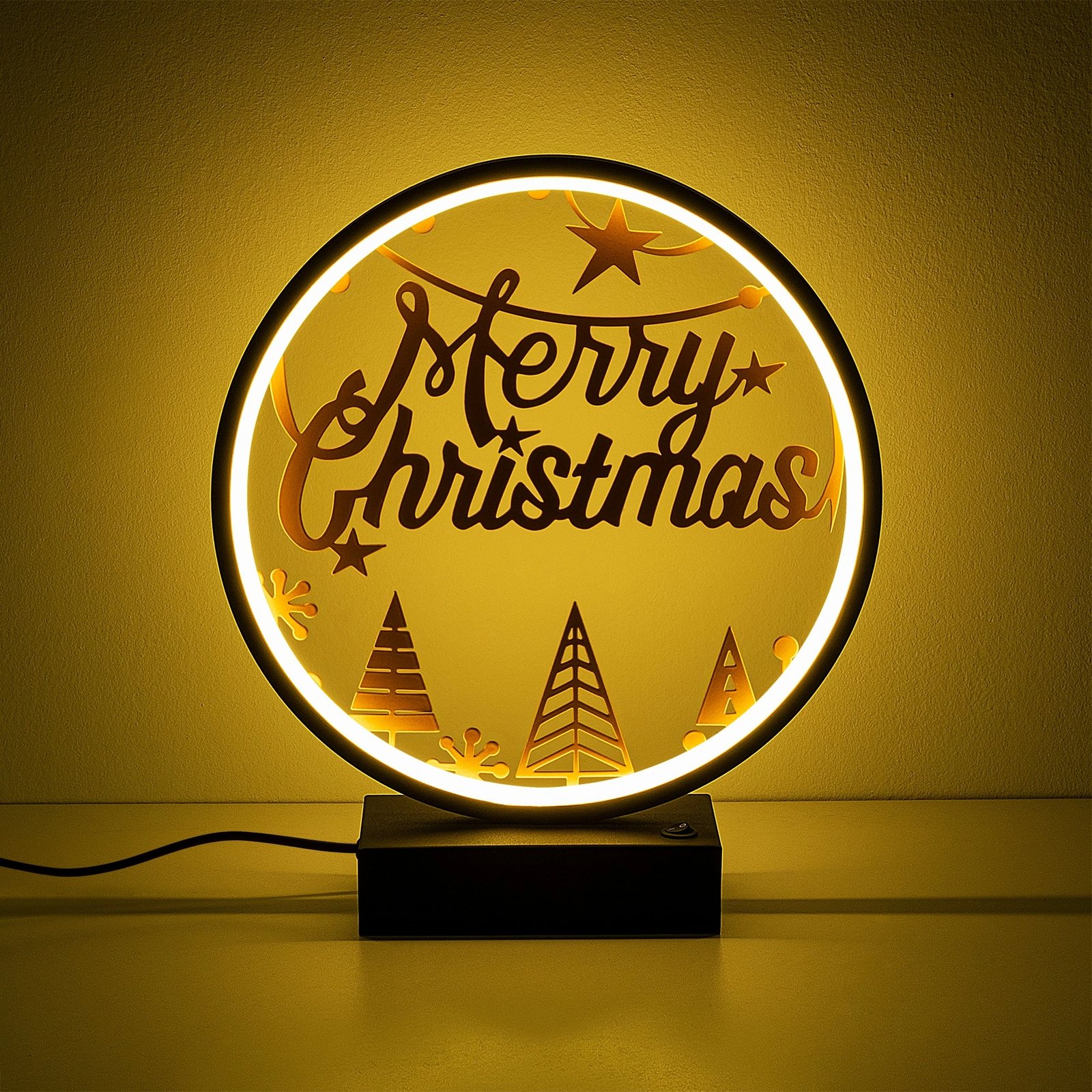 Llambë tavoline Opviq, model XMAS4, ngjyrë e zezë dhe bakri