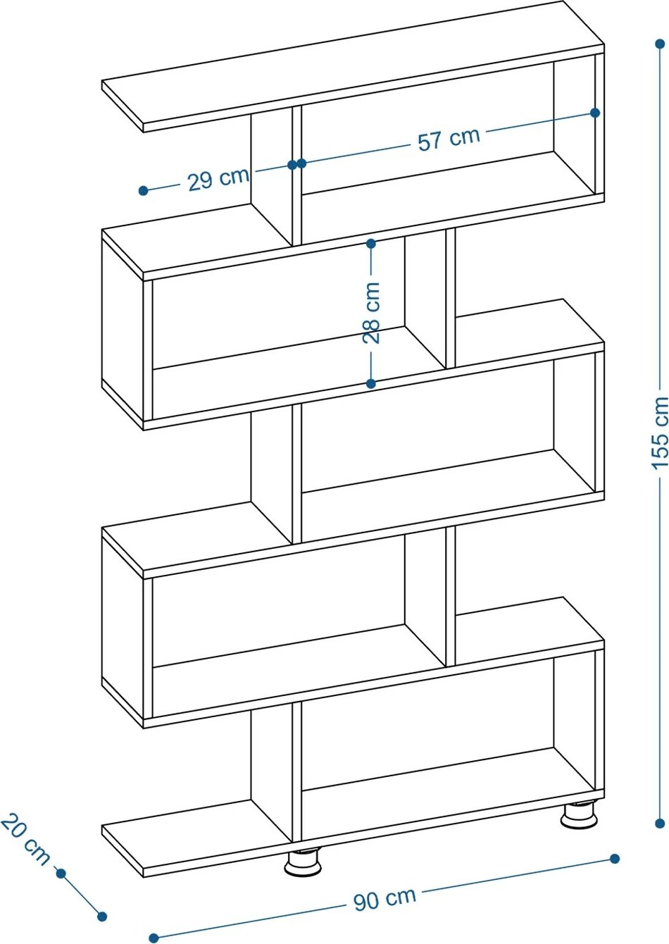 Raft librash Hanah Home, Nilüfer, ngjyrë lisi