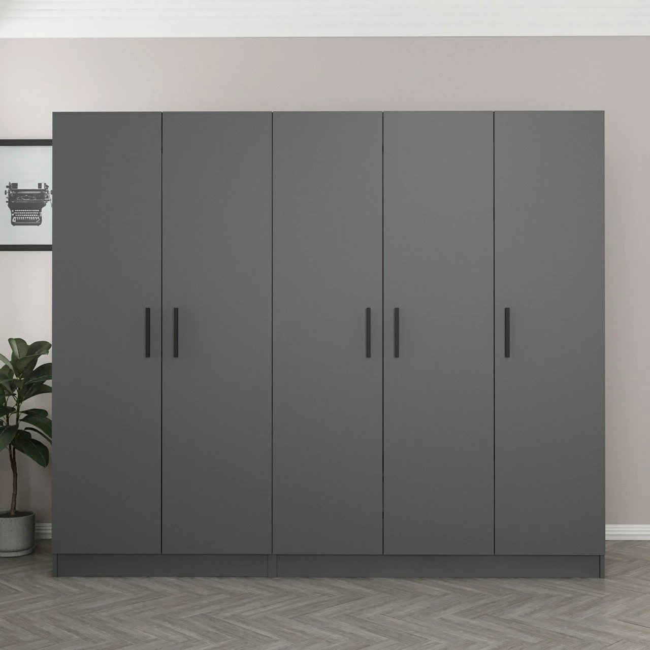 Dollap Skye Decor, ngjyrë antracit, 225x190x52 cm