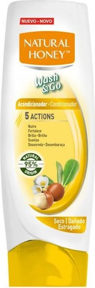 Acondicioner flokësh unisex NATURAL HONEY Wash & Go, 330ml