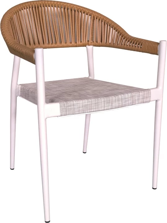 Set tavoline me dy karrige për terasë, Kliton - Elation, alumin, ngjyrë e bardhë-natyrale, 80x80x74cm