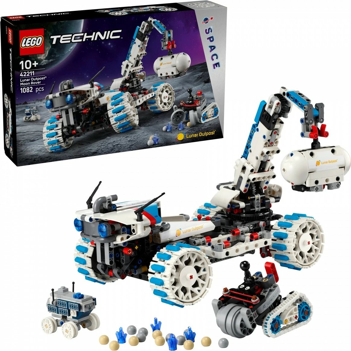 Set ndërtimi LEGO Technic 42211 Lunar Outpost Moon Rover, 1082 pjesë