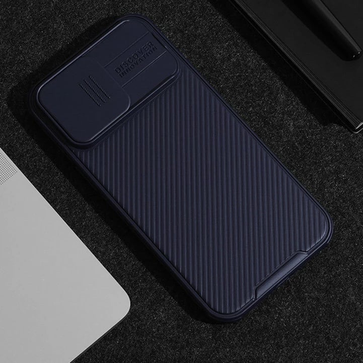 Mbështjellës Nillkin CamShield Pro Magnetic për iPhone 15 Plus, me kapak kamere, i zi