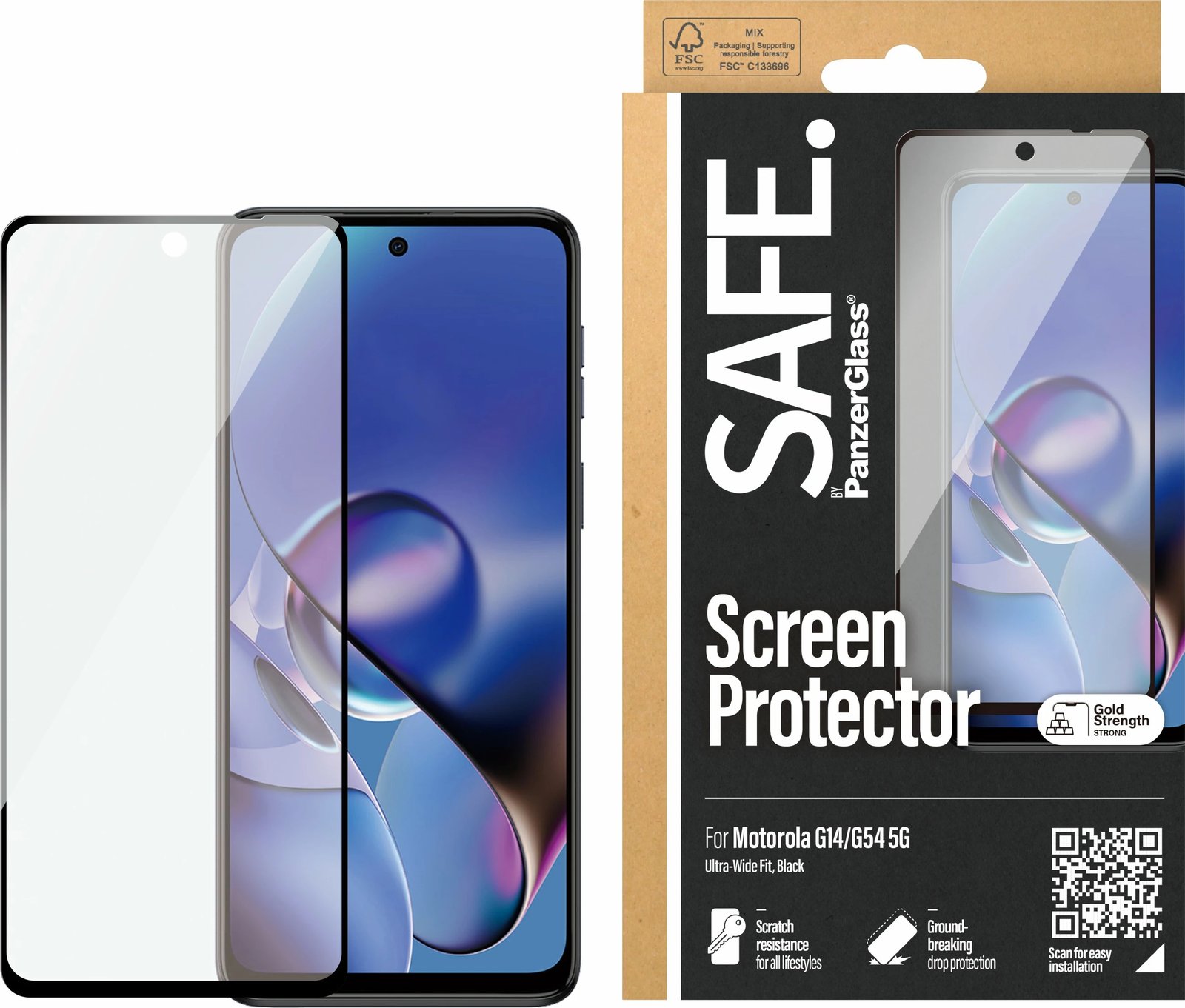 Mbrojtës ekrani PanzerGlass SAFE. për Motorola G14 4G, transparent