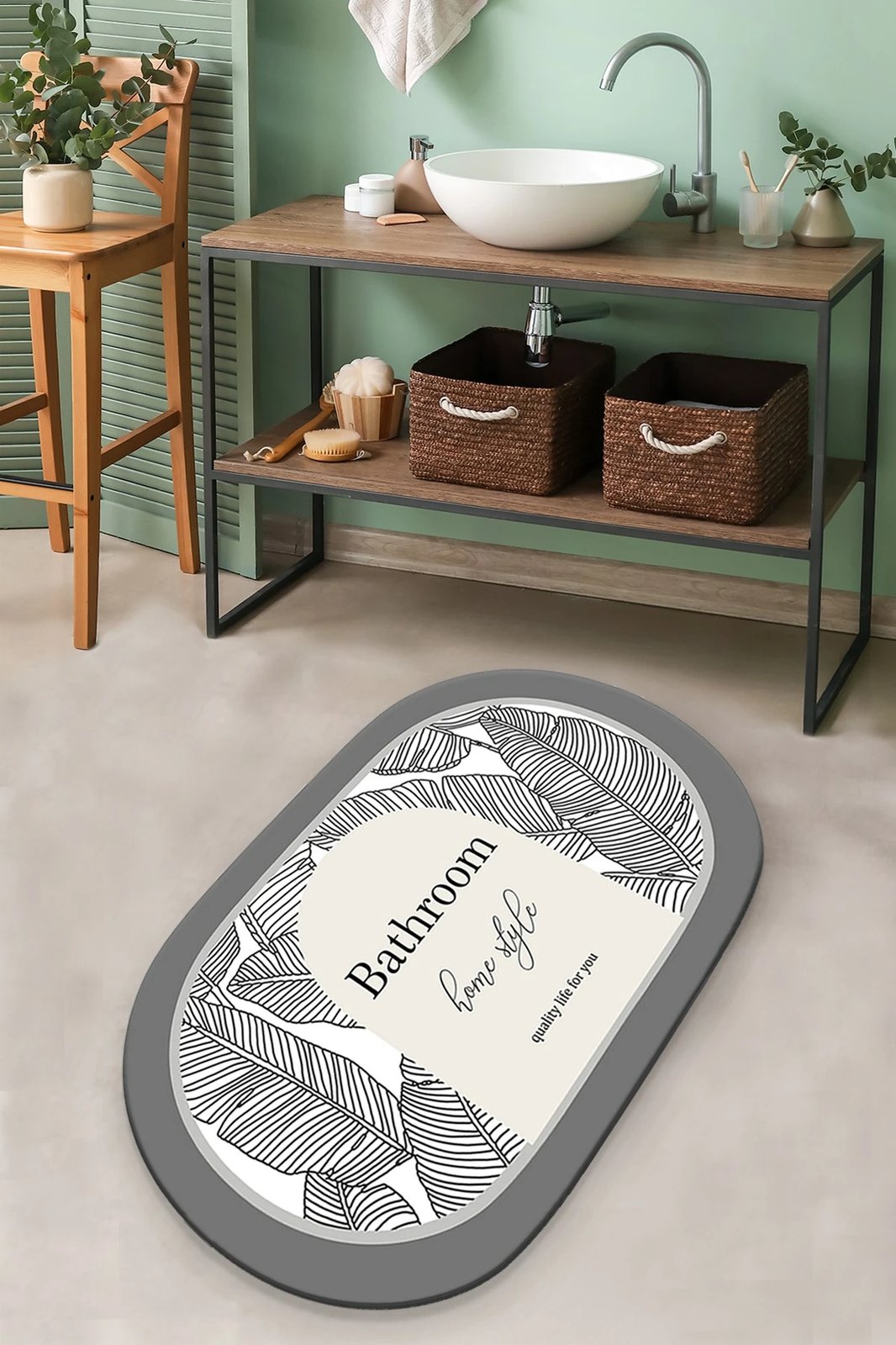 Tapet për banjo Mijölnir, dizajn Earth Surface, shumëngjyrësh, 70x120cm