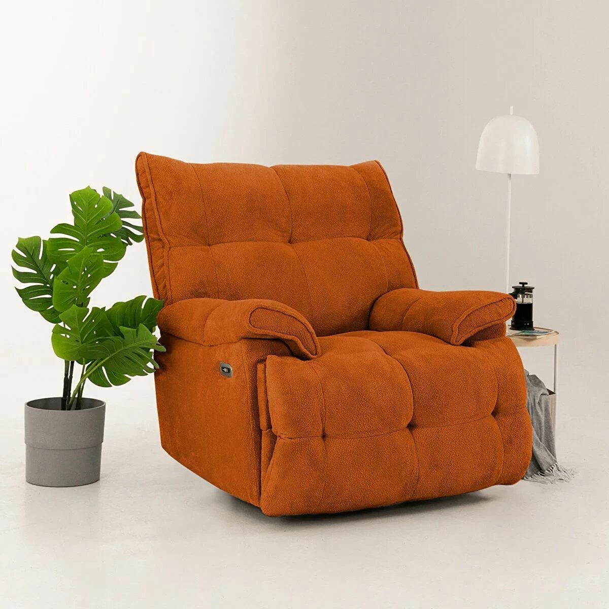 Recliner elektrik, ngjyrë e kuqe tullë, Atelier del Sofa