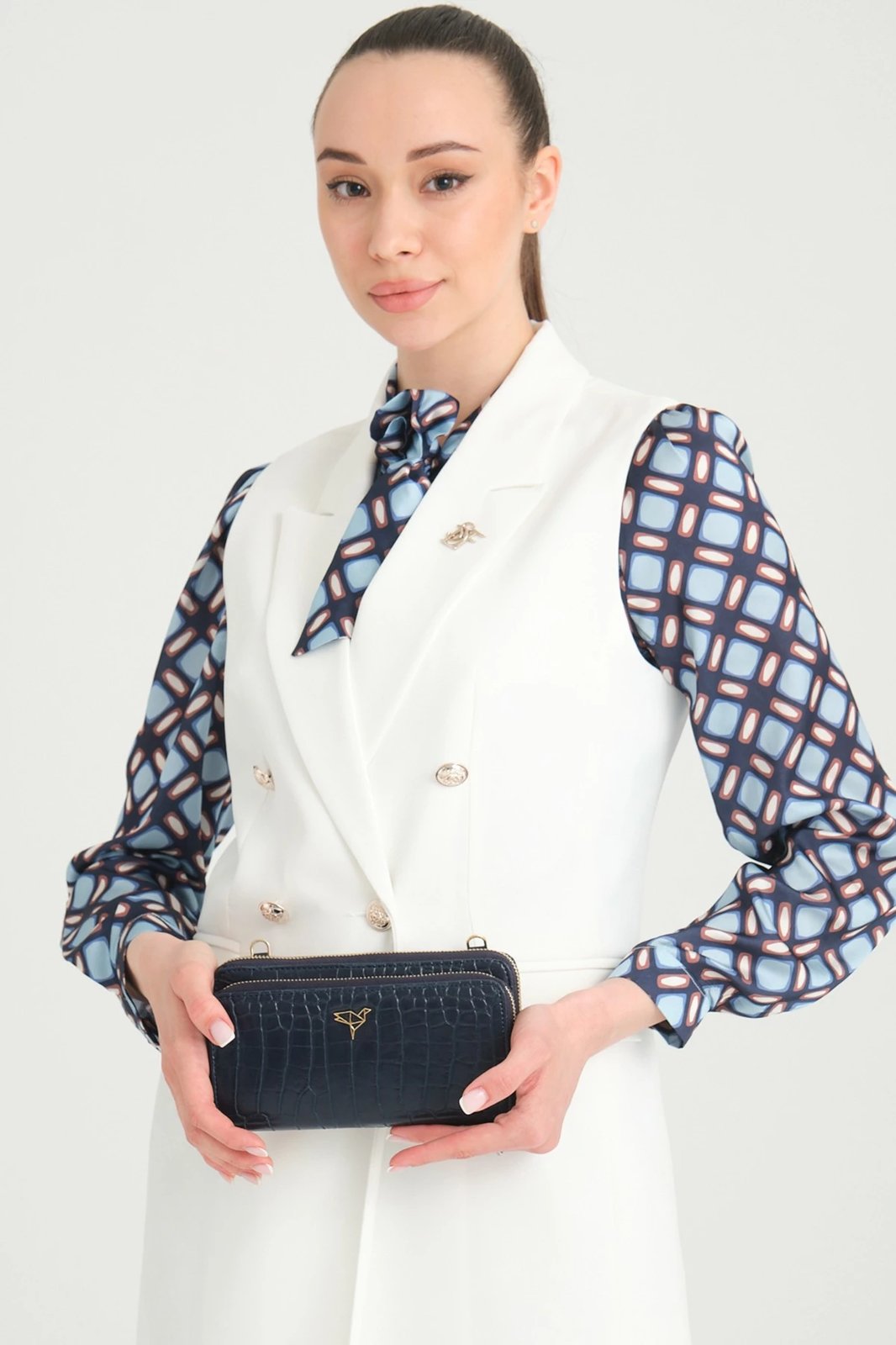 Portofol për gra, lëkurë PU, ngjyrë blu e errët, Zoozie Bags