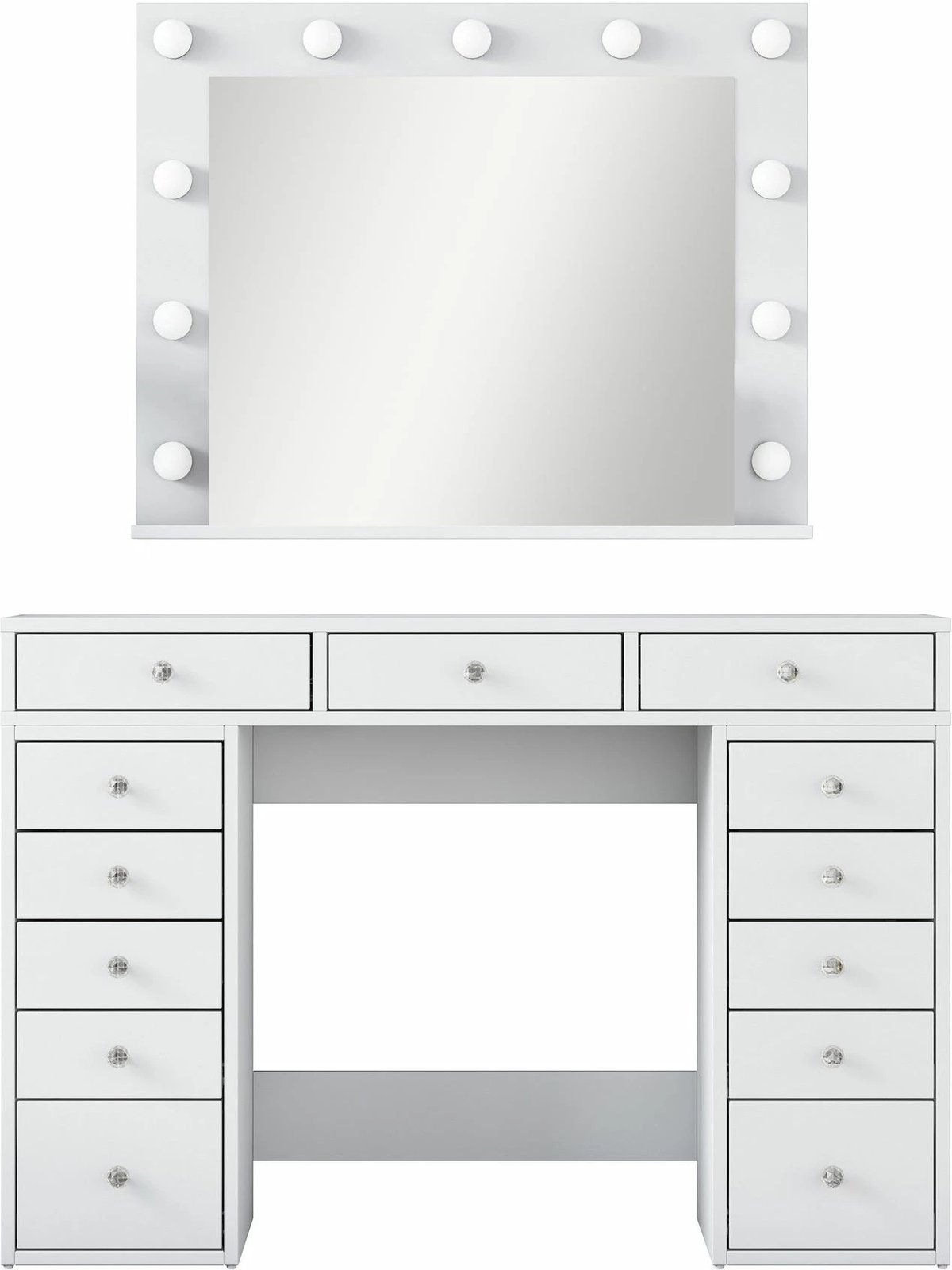 Tavolinë grimi Skye Decor, e bardhë, me pasqyrë të madhe, BJ119 - 2895