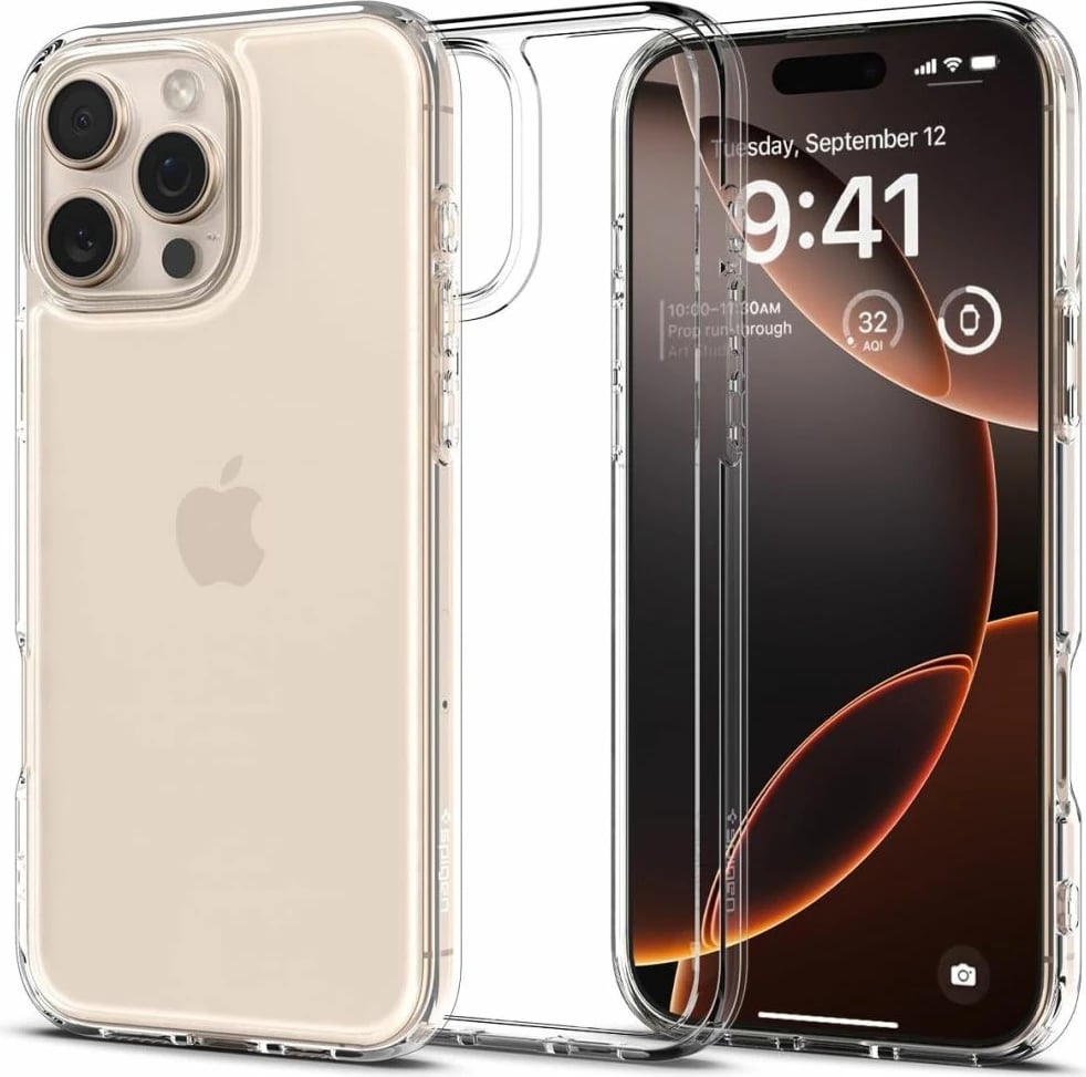 Mbështjellës Spigen Ultra Hybrid për iPhone 16 Pro, Transparent