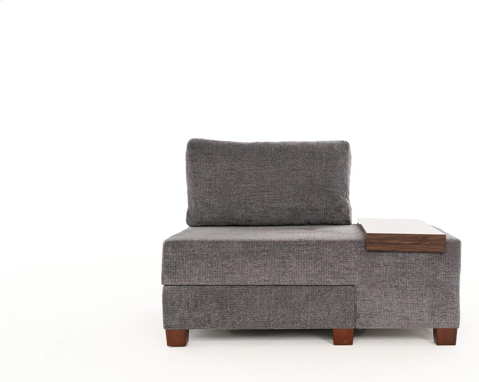 Krevate-kolltuk një vendësh, Atelier del Sofa, Perenna Chenille, e djathtë, ngjyrë gri