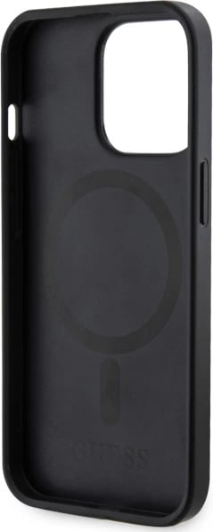 Mbështjellës Guess GUHMP13LP4RPSK për iPhone 13 Pro/13 6.1", hardcase, MagSafe, zi