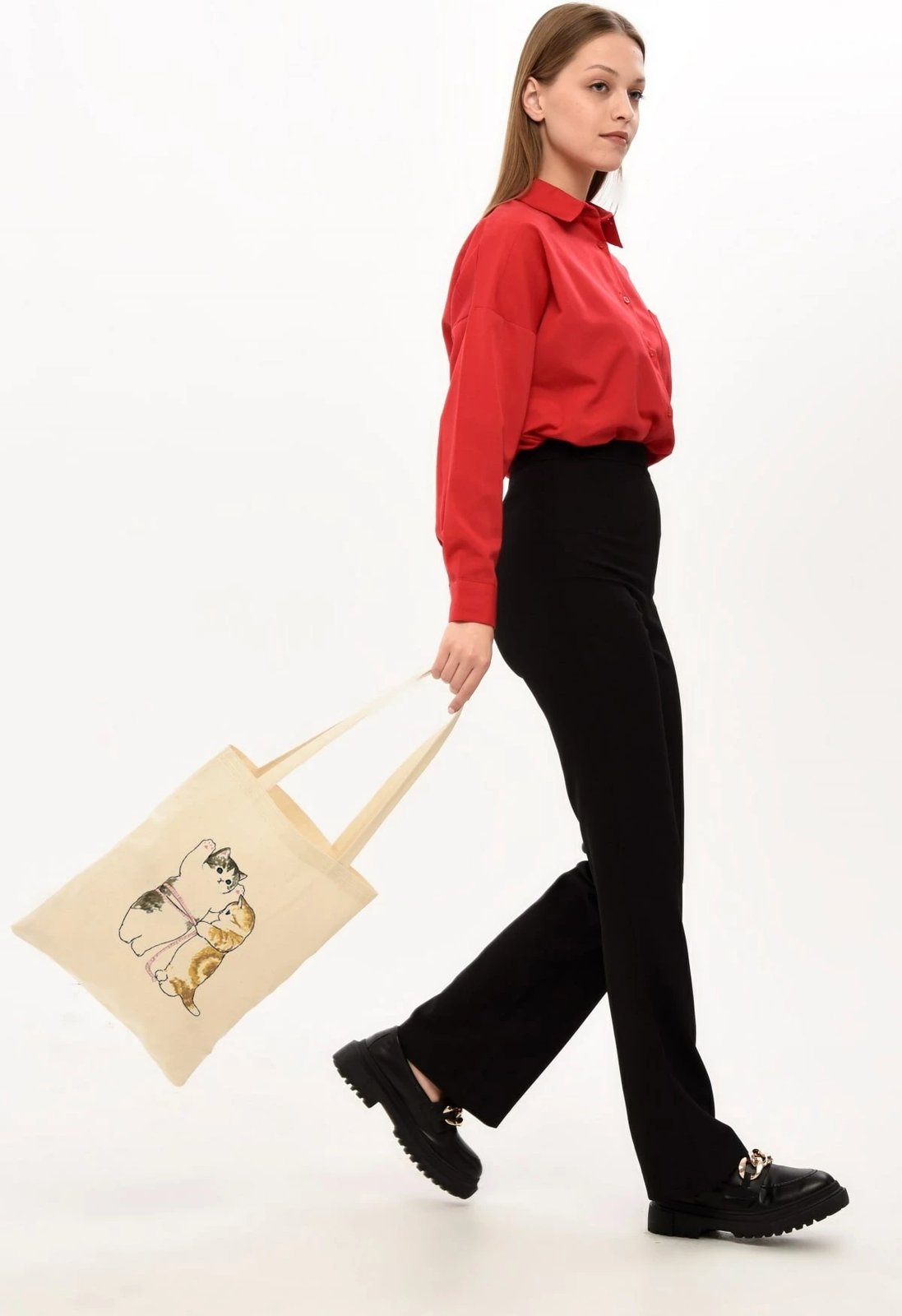 Çantë tote Zoozie Bags, krem, 35x40cm