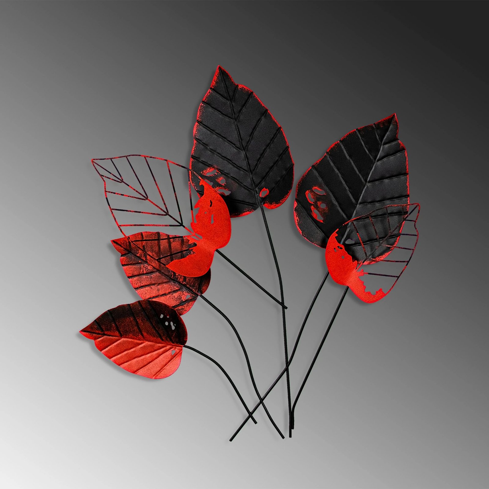 Aksesor dekorativ metalik për mur, Wallity Feuille 1, shumëngjyrësh, 73x76x4cm