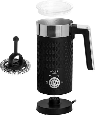 Shkumues qumështi Adler AD 4494, 300 ml ngrohje, 130 ml shkumë, 500W, 4 funksione, i zi