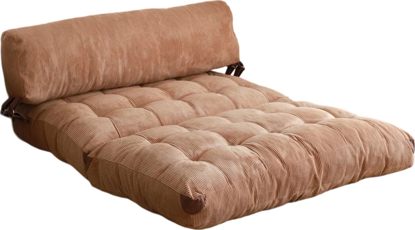 Divan-krevat 2 vende, kadife, ngjyrë camel, Atelier del Sofa, Fold