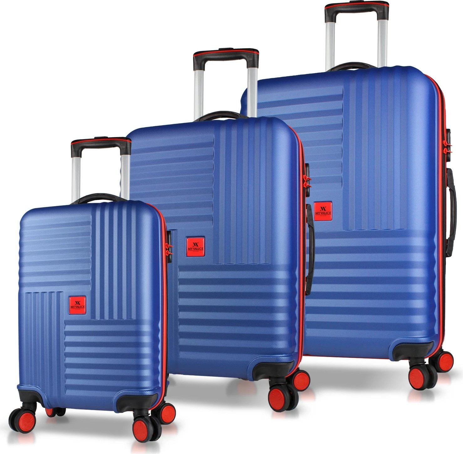 Set valixhesh (3 copë), ngjyrë blu navy, Zoozie Bags, 8128