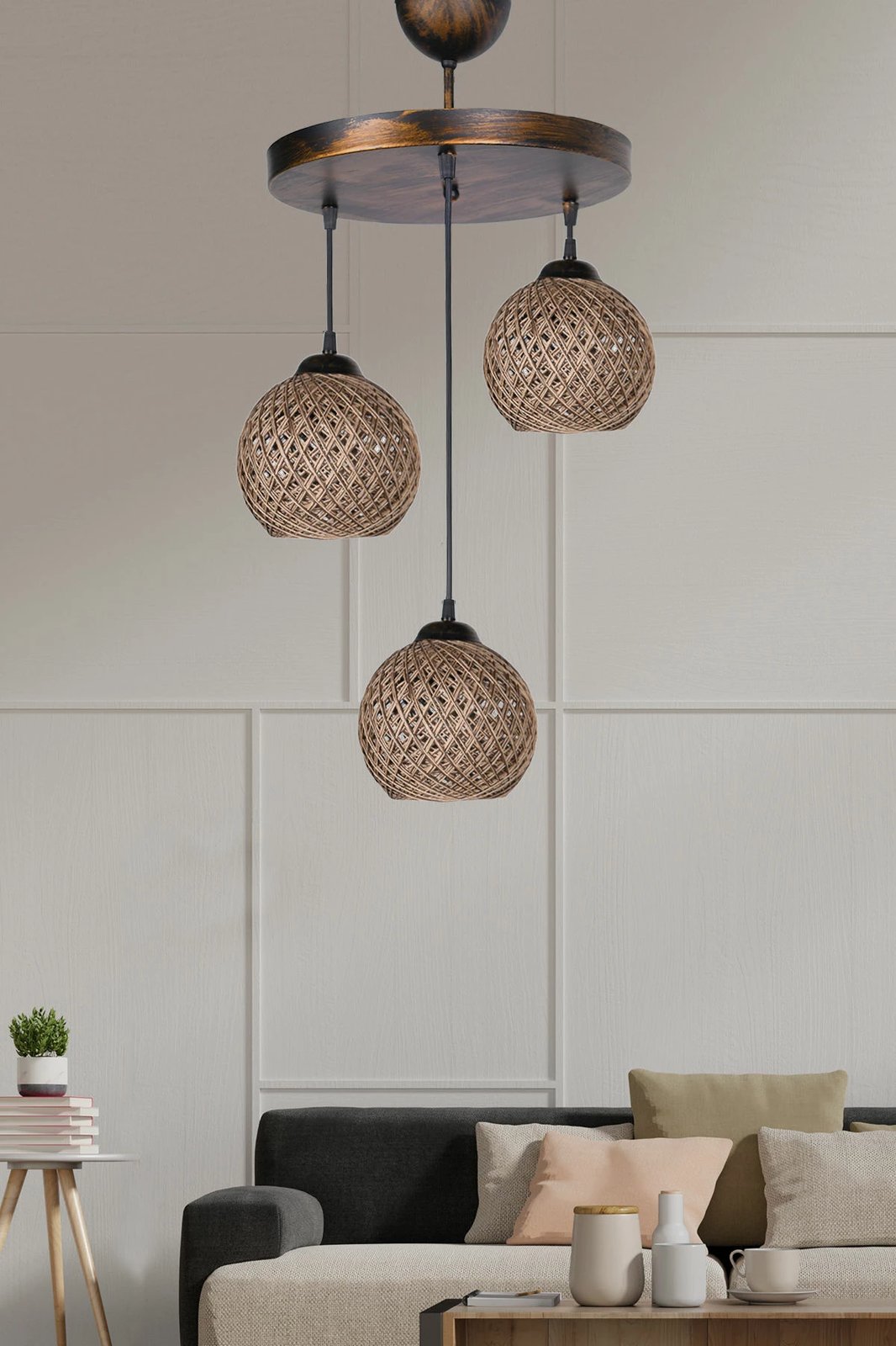 Llambë tavani Opviq, HM201, dizajn skandinav, ngjyrë e zezë