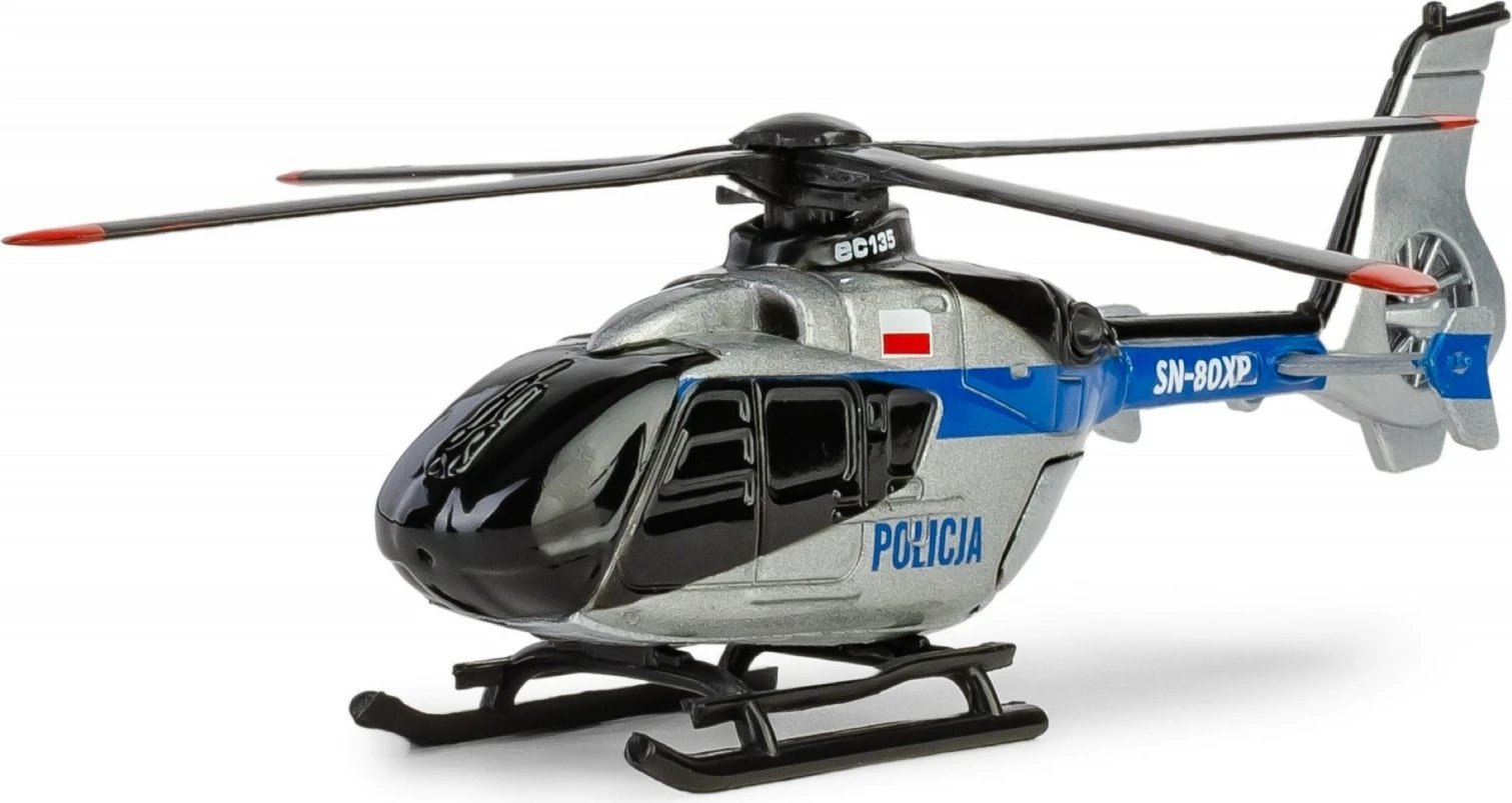 Helikopter lodër Daffi Airbus H135, model policie, 1:100, Blu/Argjend Helikopter lodër Daffi Airbus H135, model policie, 1:100, Blu/Argjend