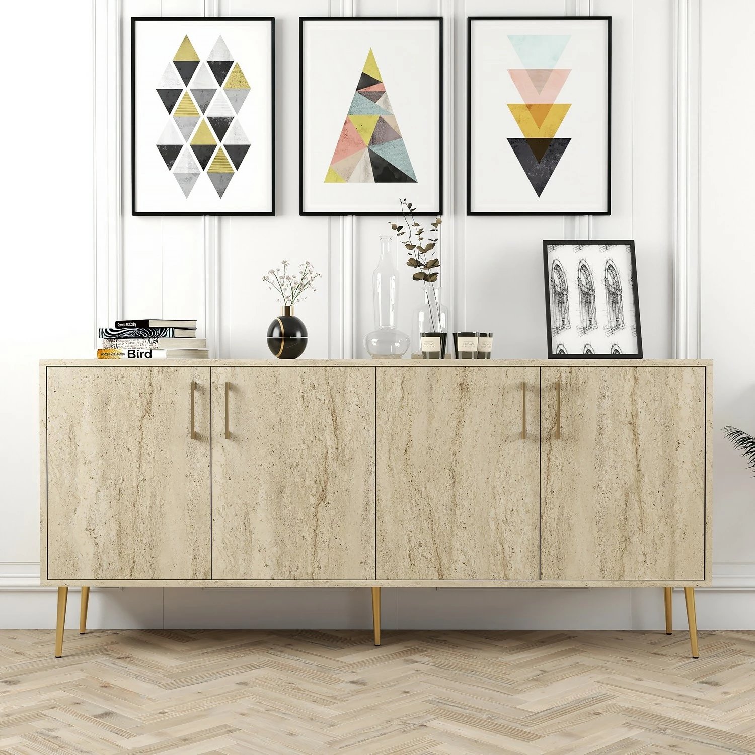 Konsolë Hanah Home, Kiev, ngjyrë travertine