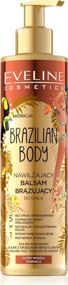 Balsam trupi vetë-nxirës hidratues për femra Eveline Cosmetics Brazilian Body, 200ml