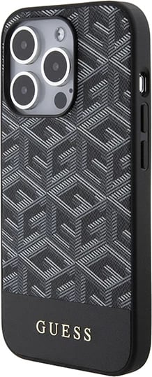 Mbështjellës Guess G Cube Stripes MagSafe për iPhone 15 Pro, i zi