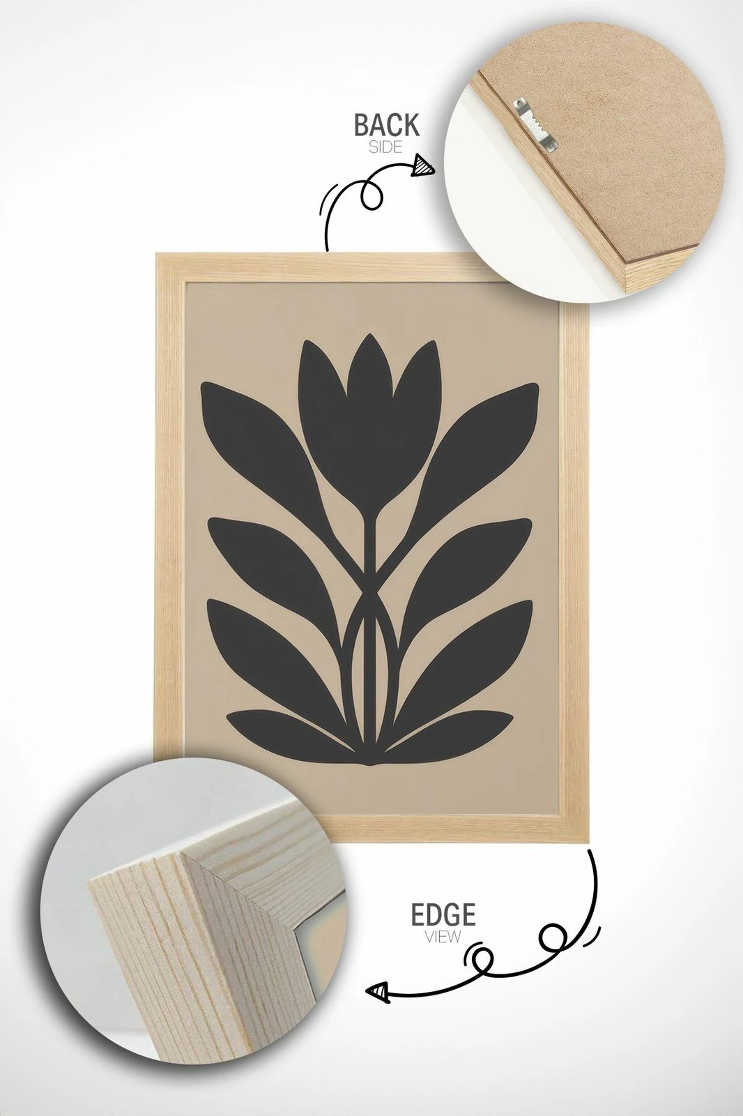 Piktura dekorative me kornizë (2 copë), Wallity, Ersy2Lımodel32-Ahsap