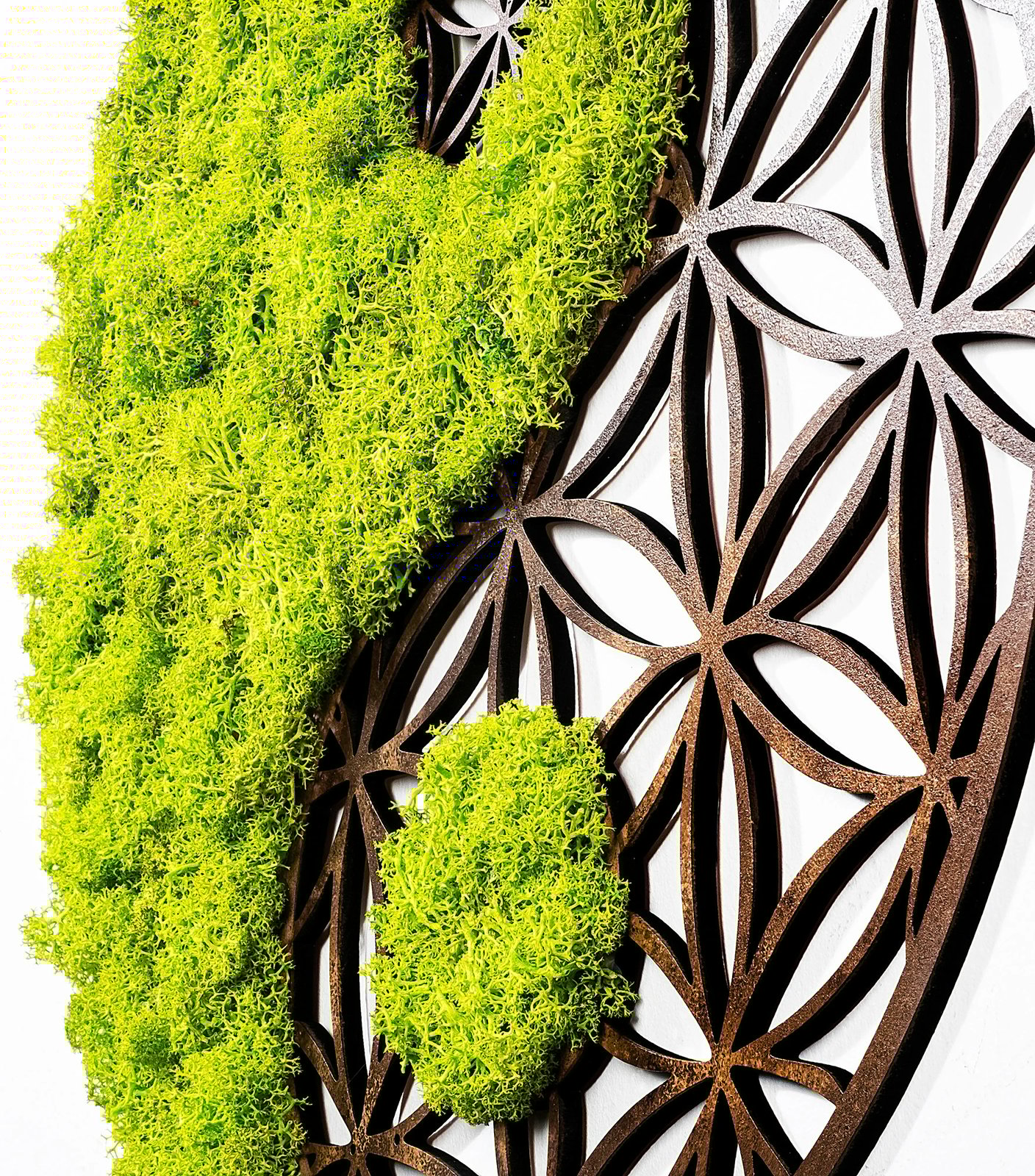 Aksesor dekorativ muri Wallity, Yin Yang, jeshil dhe kafe, 44x1x44cm