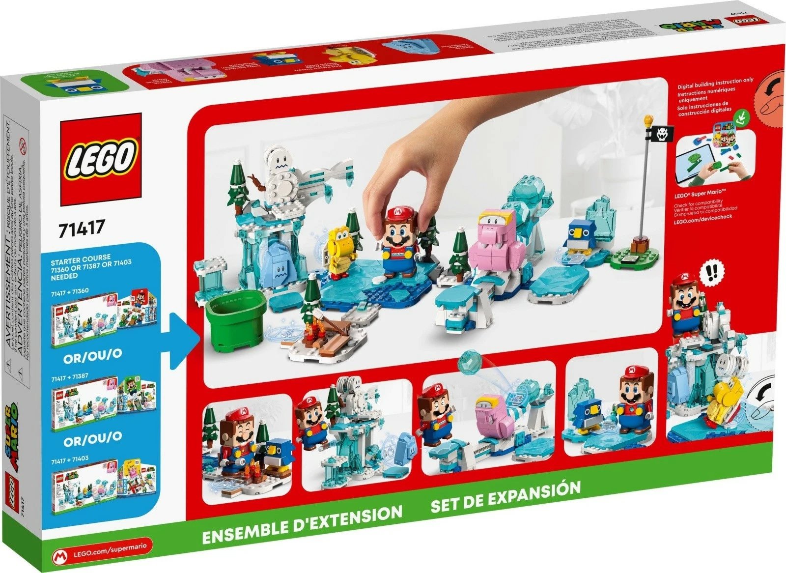 Set ndërtimi LEGO Super Mario Snowy Adventure Fliprus 71417, 567 pjesë