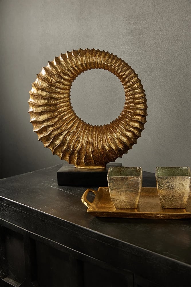 Dekor adharc Totem, polirezine, ar e zi, 32x10x35cm