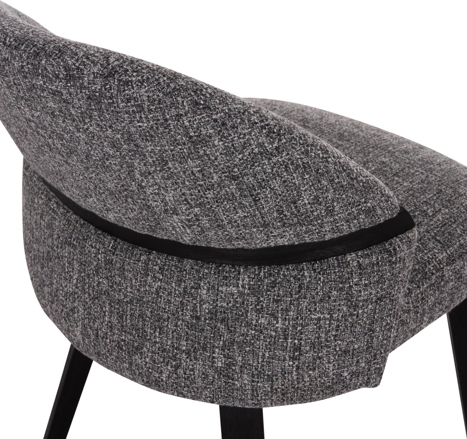 Karrige ngrënieje DEKKER, dru i zi, stof gri, FH18249.02, 50x60x80cm