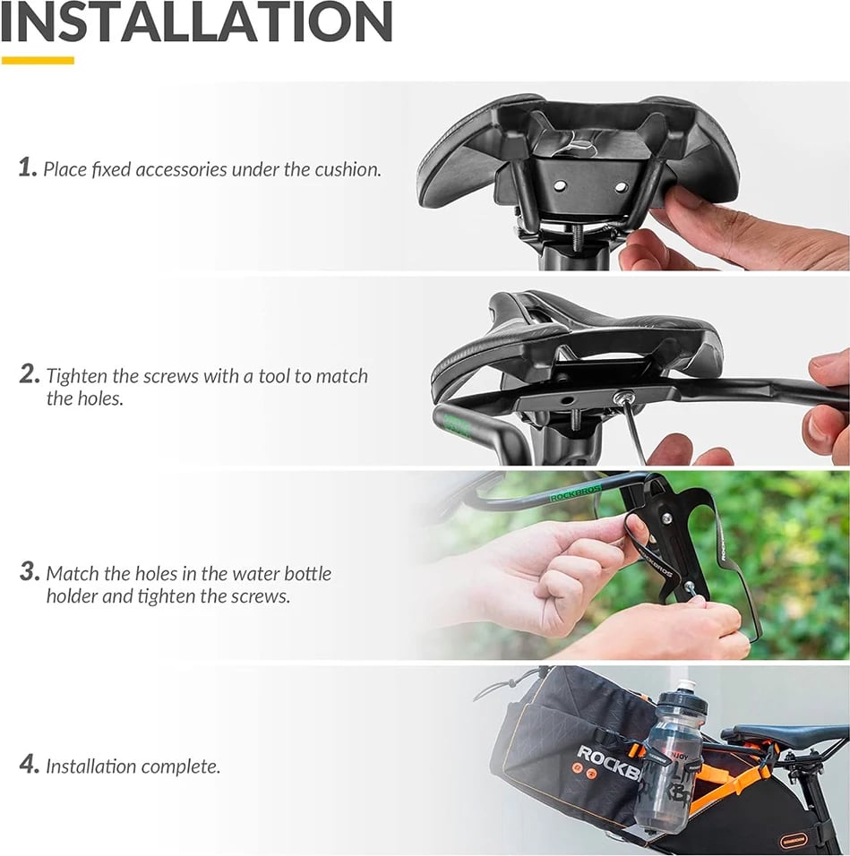 Mbajtës multifunksional biçiklete Rockbros 31210013001, aliazh alumini, i zi