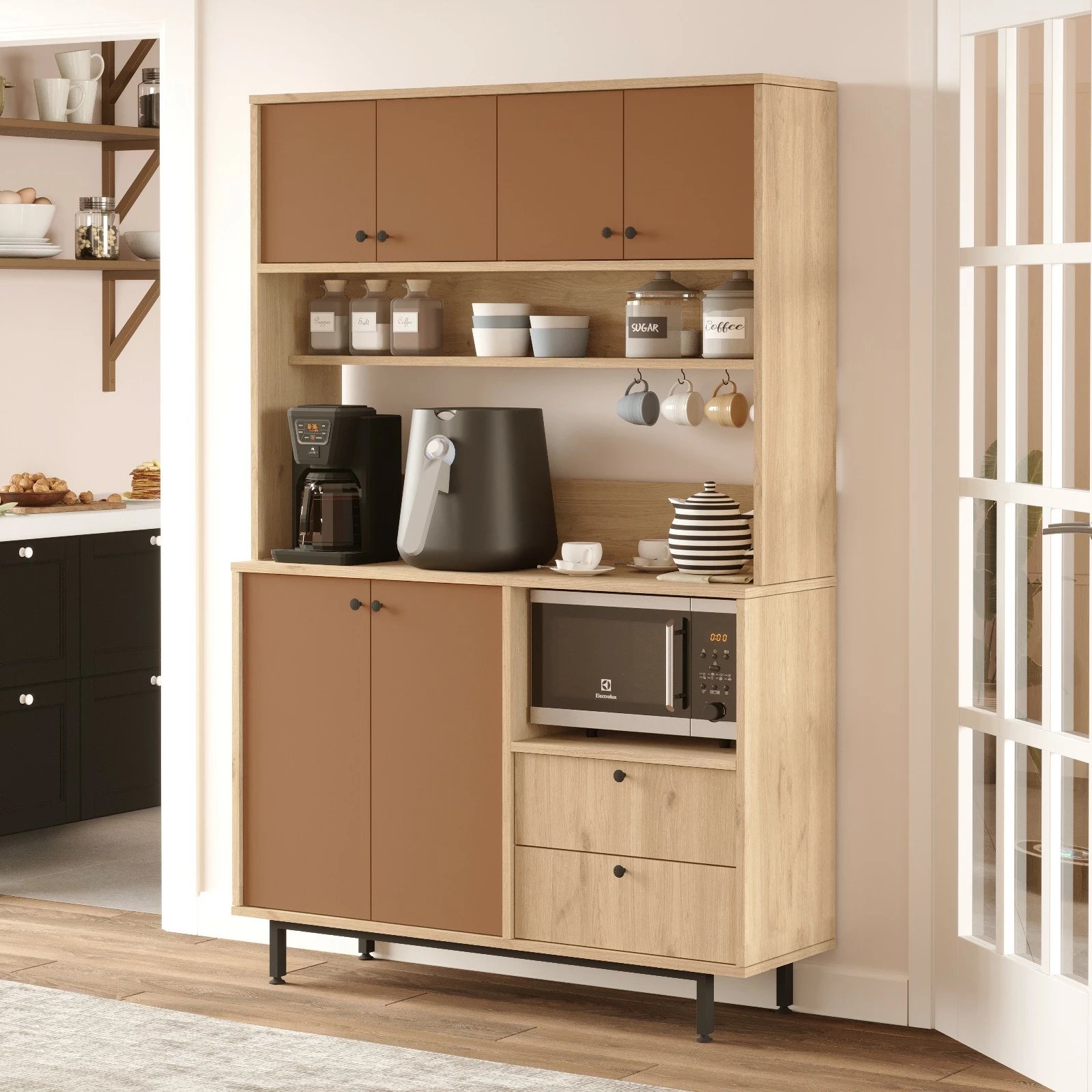 Dollap multifunksional Skye Decor, ngjyrë lis dhe e kuqe qeramike, RE5-SK