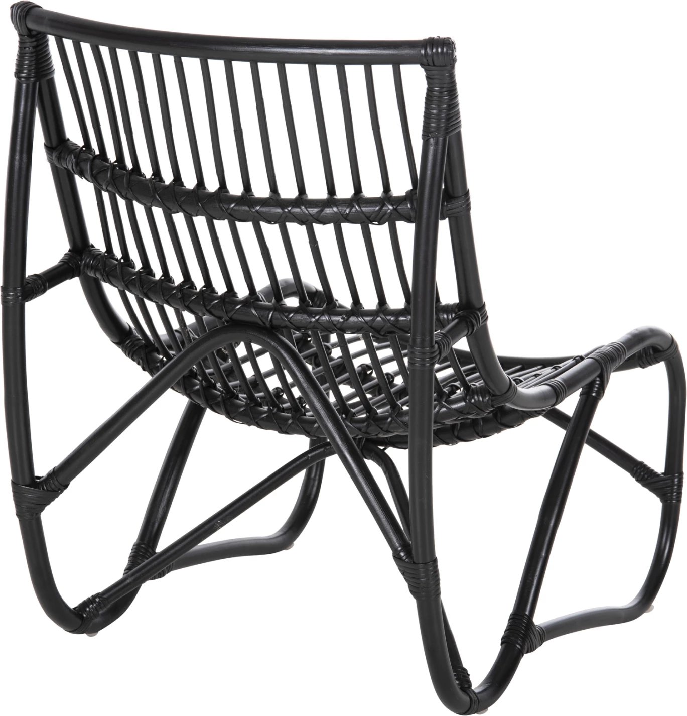 Karrige e jashtme GRINN, shkopinj Rattan, ngjyrë e zezë, 56.5x73.5x79.5H cm