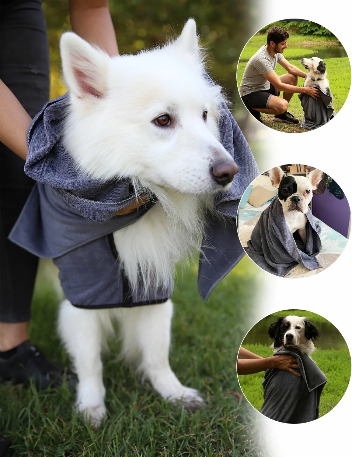 Peshqir për qen, Paws & Whiskers, Mictow 80, ngjyrë gri Peshqir për qen, Paws & Whiskers, Mictow 80, ngjyrë gri