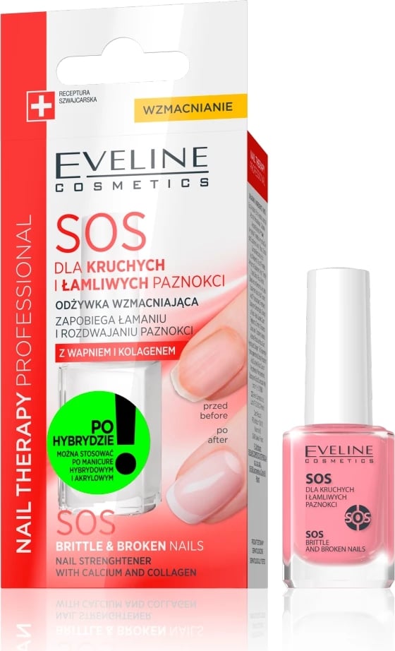 Trajtim për thonj Eveline Cosmetics Nail Therapy Professional SOS Strengthening Treatment 12ml